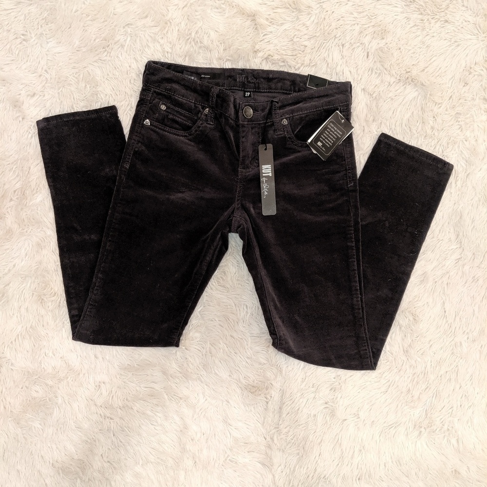 Dark grey skinny corduroy pants